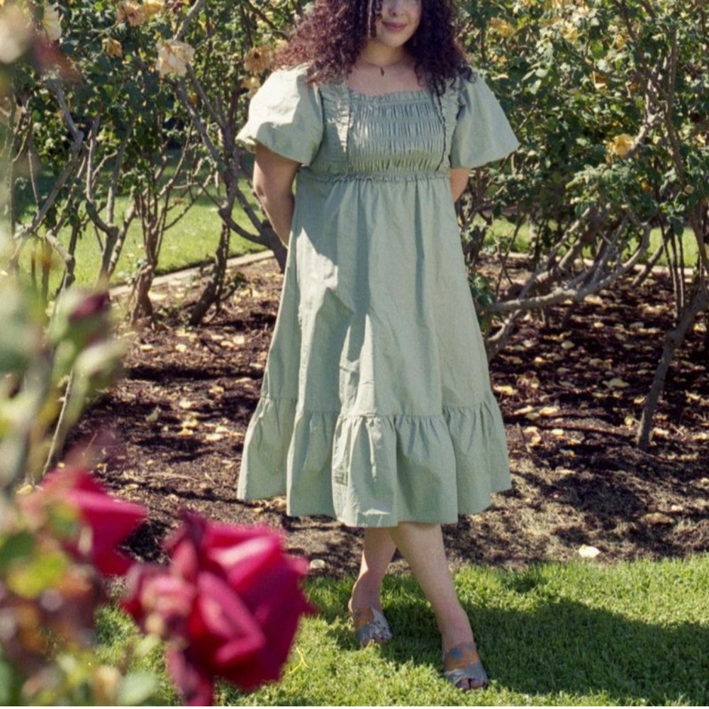 English Factory Smocked Midi Dress